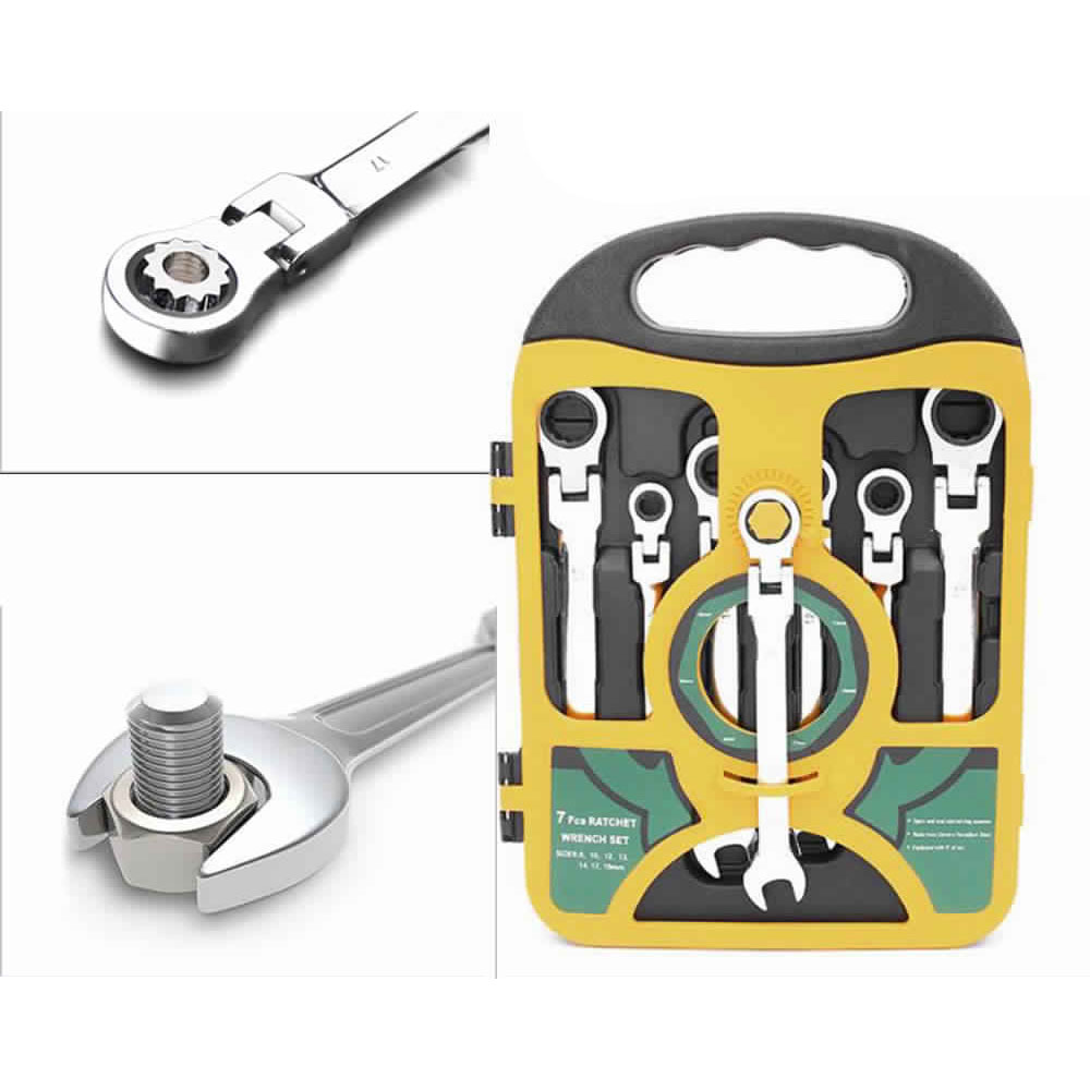 Set de chei cu clichet si articulatie, 7 piese