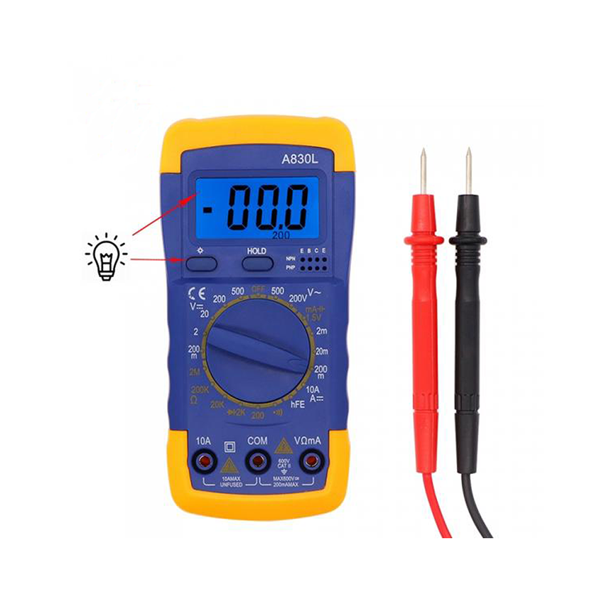 Multimetru digital A830L cu carcasa antisoc