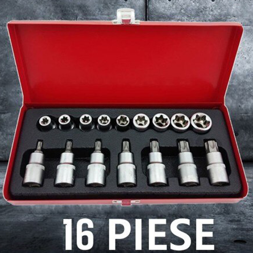 Trusa MLG 2029 16 piese 12 chei tubulare capete biti torx