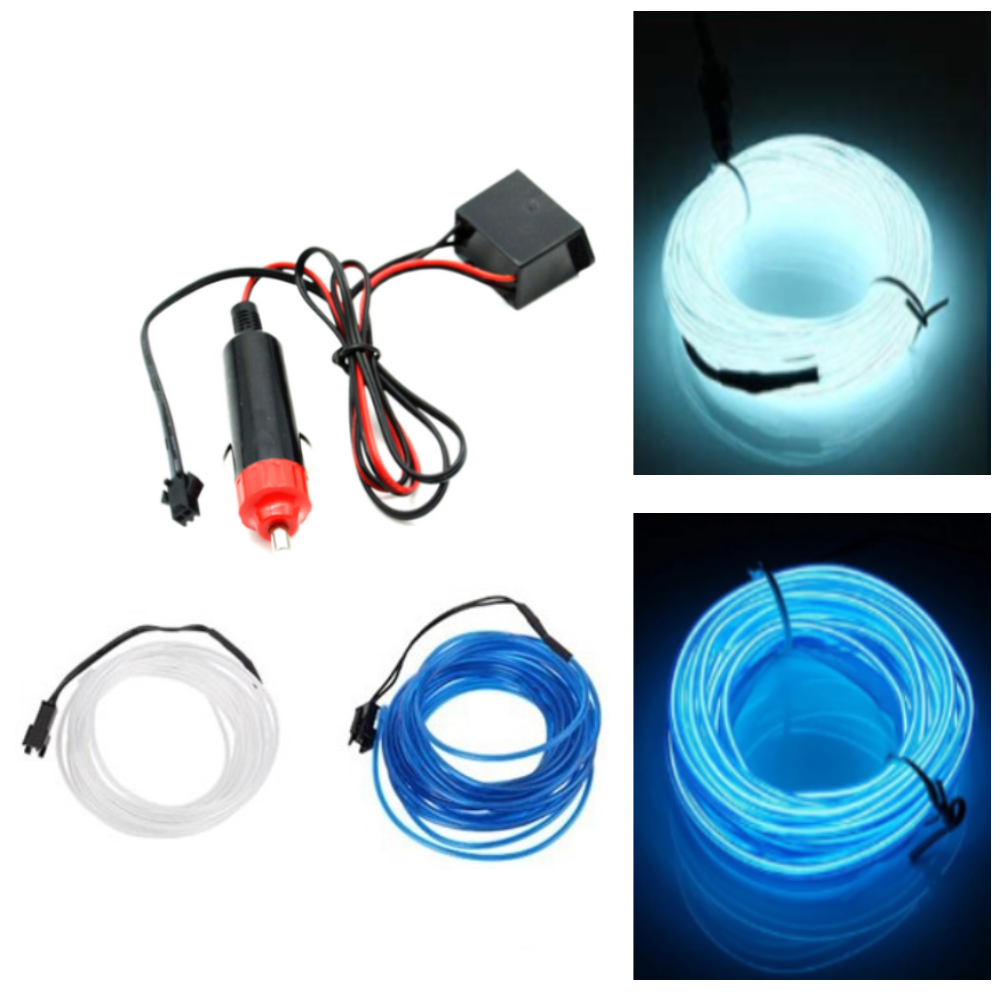 Banda neon auto, flexibila, 12V, 5m, 2 culori