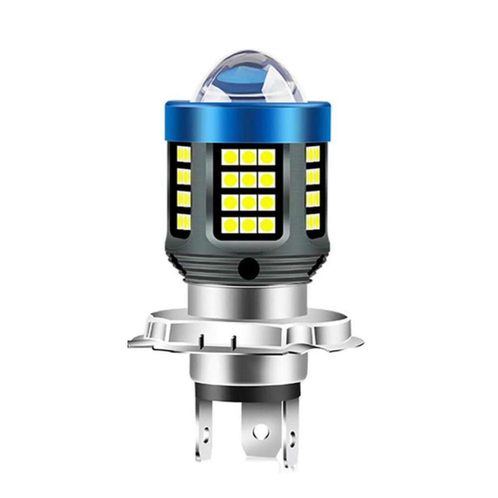 Bec LED SMD H4, 160W, 6000k, 12/80V, 2 faze, lupa, 60LED