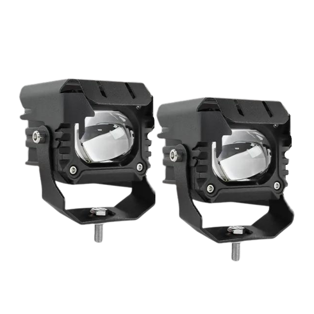 Set 2 proiectoare LED cu lupa auto/moto/ATV, 40W/set, 3000/6000K