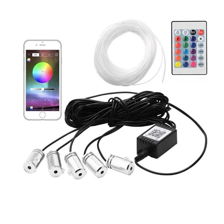 Banda auto LED RGB, 12V, 6m cu 5 unitati, telecomanda