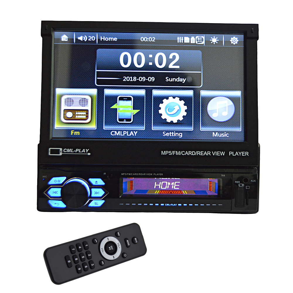 MP5 Player CTC708, ecran retractabil 7”, 1DIN, 4x60W, touchscreen