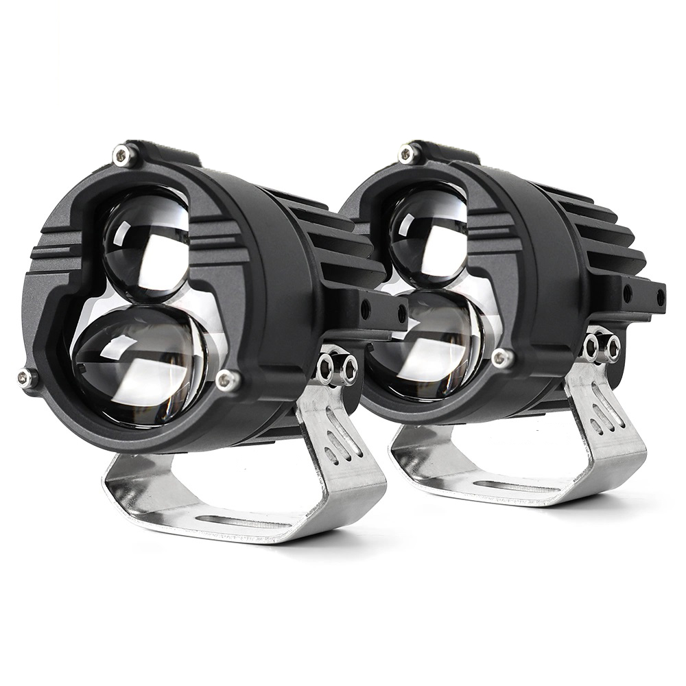 Set 2 proiectoare auto LED cu lupa, 3 faze, 12/24V, 100W/set