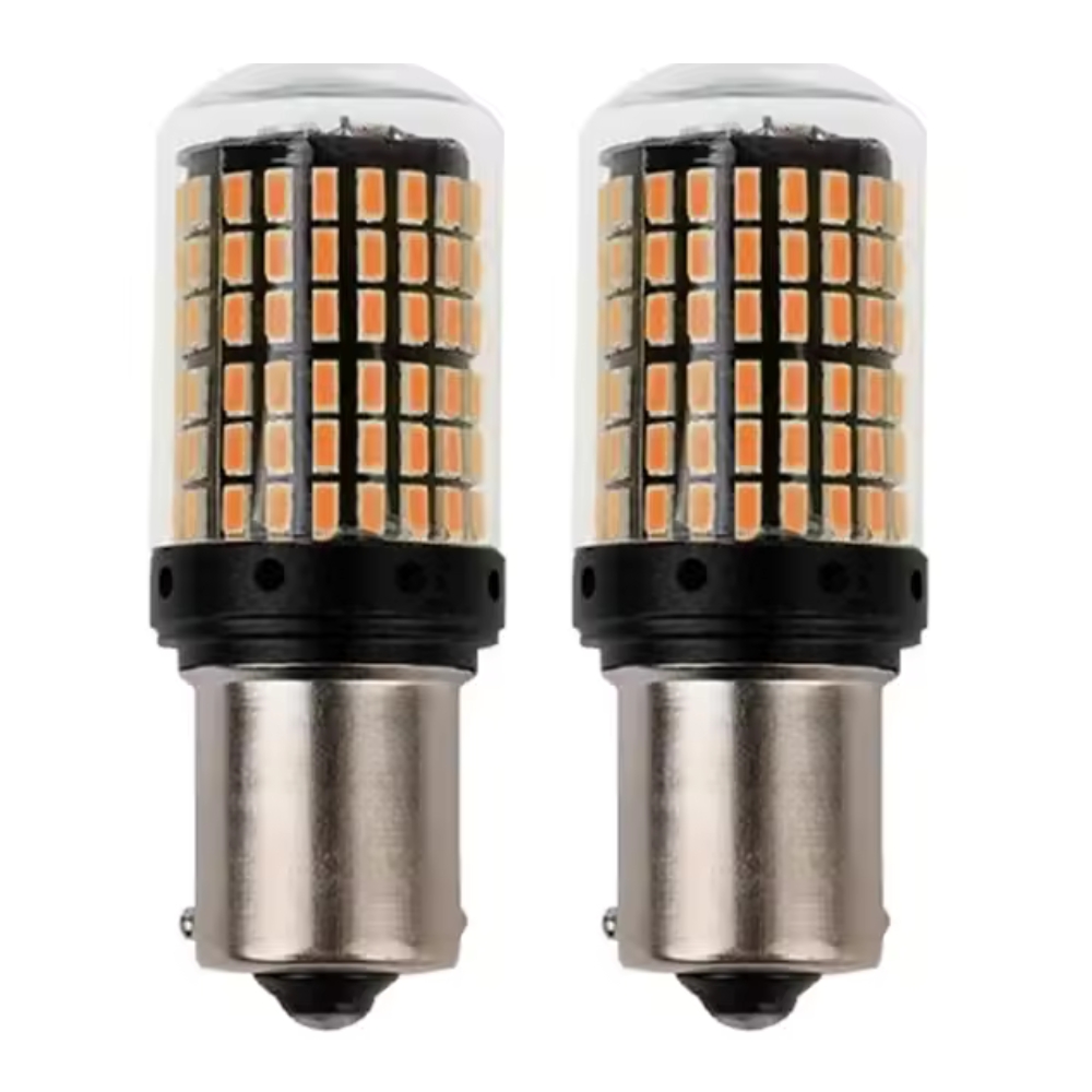 Set 2 becuri auto 1156 BA15S P21W, 144LED, 3000K, 12/24V, 1300lm
