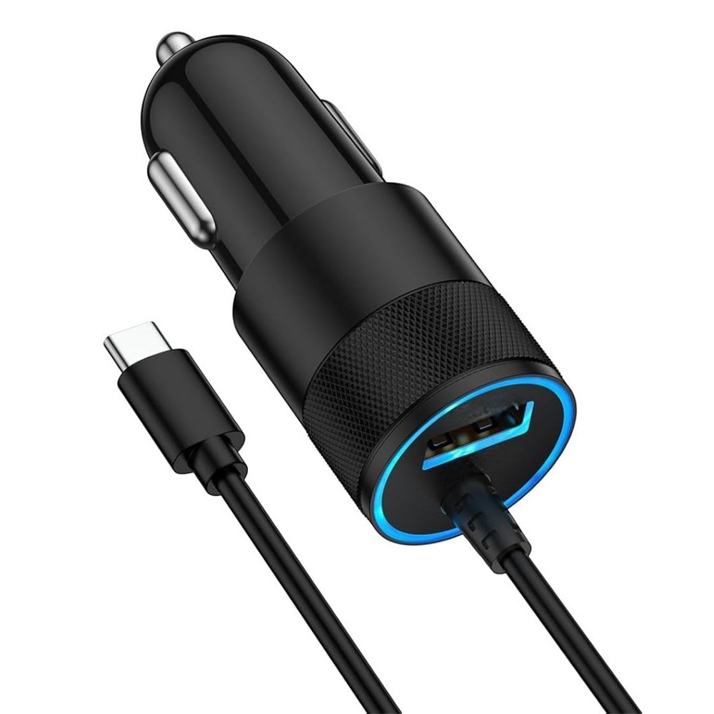 Incarcator auto RDB410 PD 18W, USB/USB C, cablu 2 x USB C, 1m