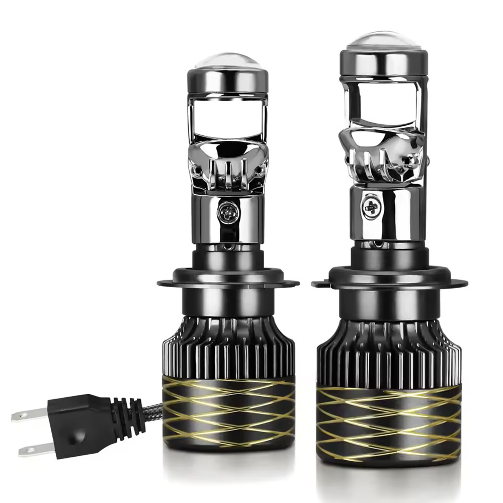 Set 2 x Becuri auto LED H7, canbus, lupa, 400W/set