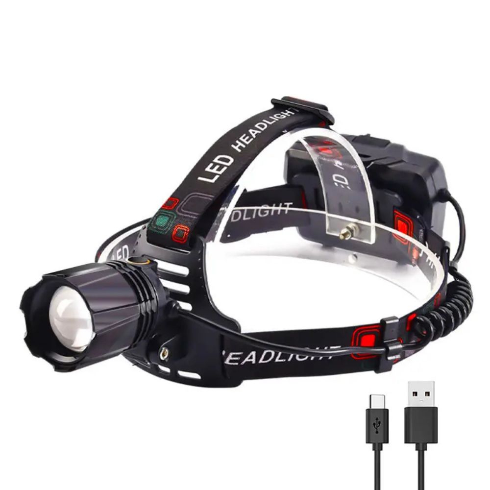 Lanterna de cap TD072, 30W, USB, raza 200m, reincarcabila