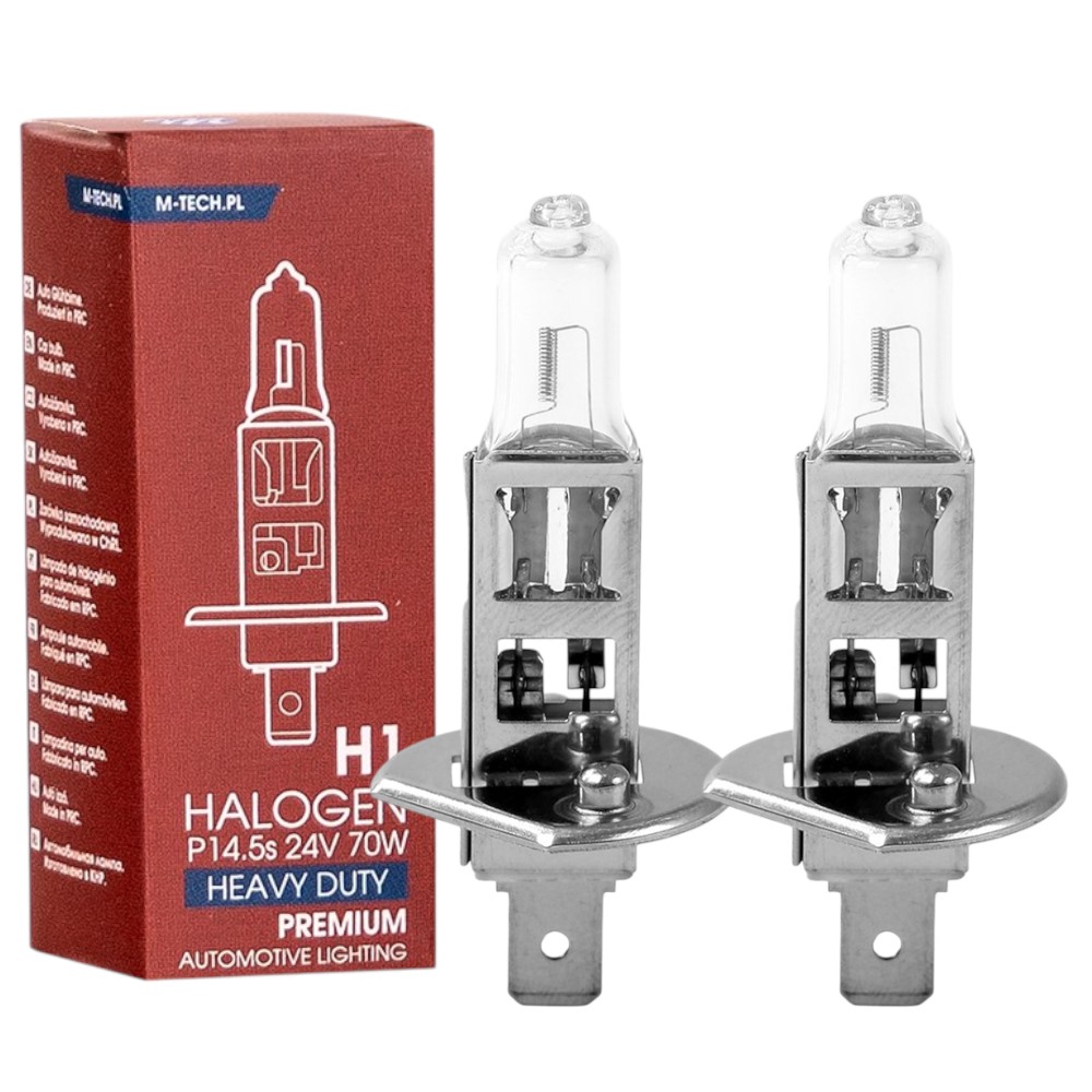 Set 2 becuri auto halogen H1, 140W/set, 24V, filament fortificat