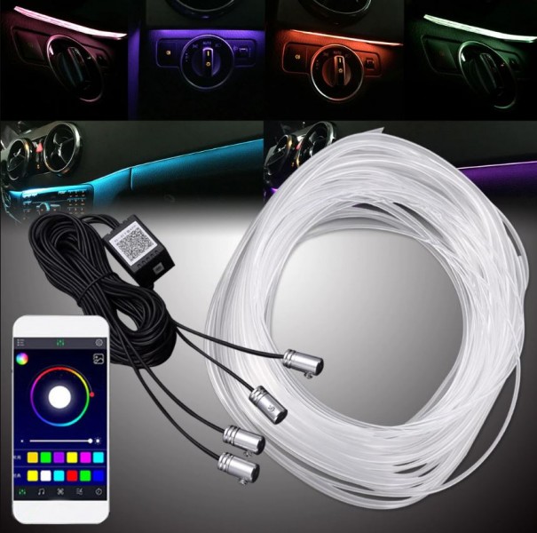 Set Fir Neon RGB 6 metri control prin aplicatie 